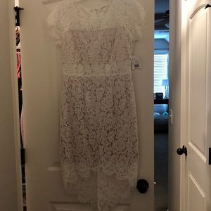 White high low lace dress